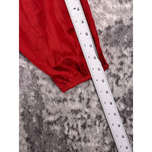 New J Crew Top 2X Womens Red Satin Smocked Square Neck Cropped Plus Size - Picture 5 of 9